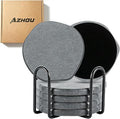 Azhou 6Pcs Absorbent Diatomaceous Earth Coasters Set by Azhou