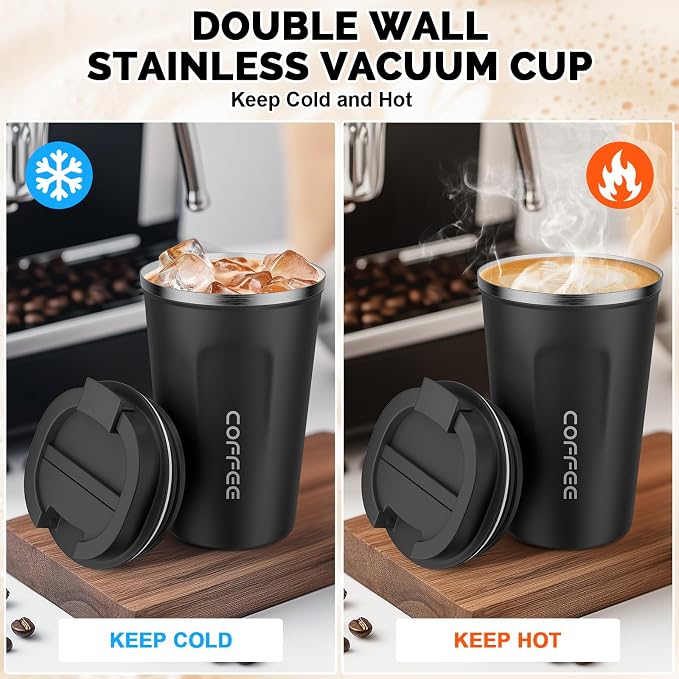 MOMSIV 12oz Travel Coffee Mug, Insulated Coffee Cup - Image 6