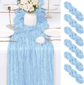 6 Pack Baby Blue Cheesecloth Table Runner 17x108 Inch Semi Sheer Boho Gauze by Unknown