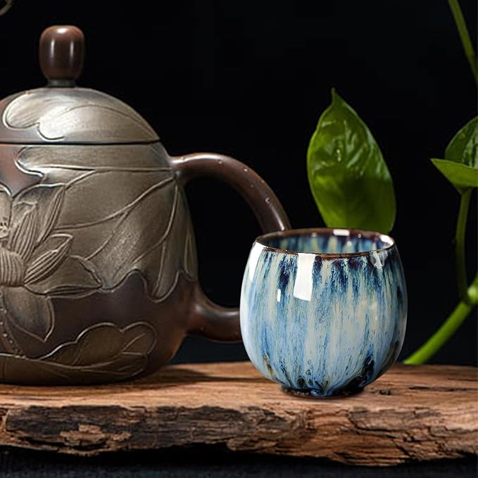 2X Ceramic Mug Tea Set Cups Chinese Cup Coffee Cup Handmade Handleless Ceramics - Image 4