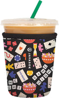 Sok It JavaSok Iced Coffee & Cold Soda Insulated Neoprene Cup Sleeve (Game Night, Small: 16-20oz)