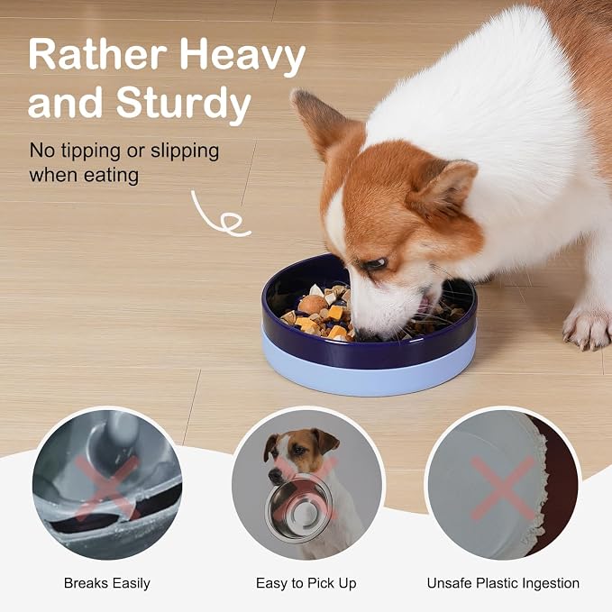 Sted Ceramic Slow Feeder Dog Bowls - Image 2