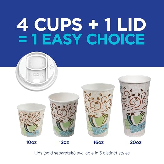 Dixie PerfecTouch 10 oz Paper Coffee Cups By GP PRO, Coffee Haze Design - Image 8