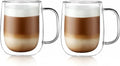 CNGLASS Large Double Wall Glass Coffee Mug 15.2oz by CNGLASS