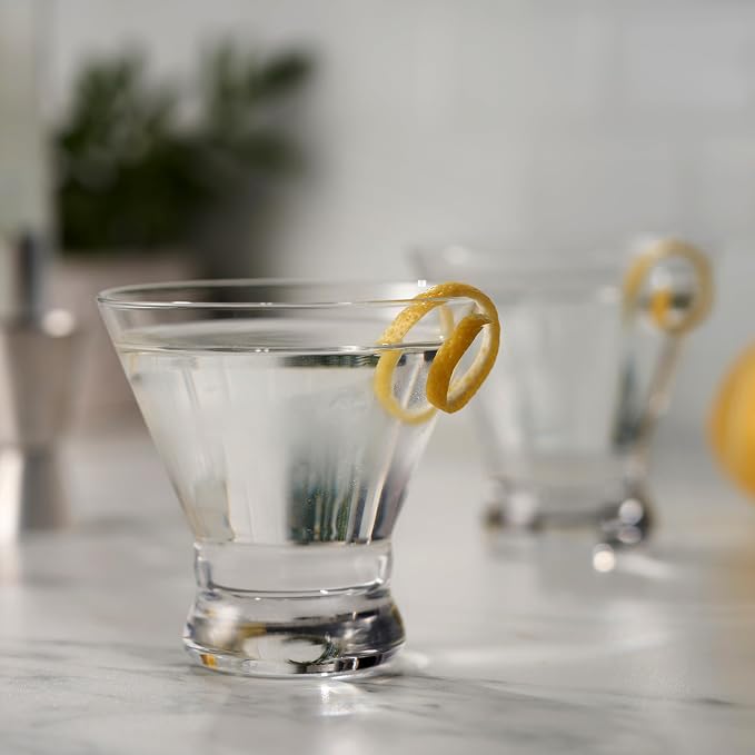 True Stemless Martini Glasses, 8 oz Modern Cocktail Glasses - Image 4