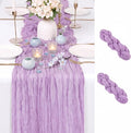 2 Pack Lavender Cheesecloth Table Runner 17x108 Inch Boho Rustic Semi Sheer by Unknown