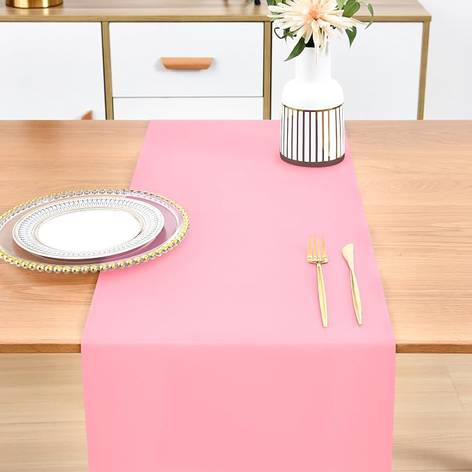 Wolkemer Farmhouse Pink Table Runner Dining Table Runners 48 Inches Long | - Image 7