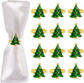 Christmas Tree Napkin Rings Set of 12, Evergreen Xmas Tree Napkin Ring Holders by wonlex