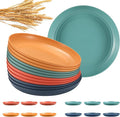 HEYCOME 12 Pcs Unbreakable Deep Dinner Plates Set, 10 inch Reusable Plastic by StayHealthyStayHappy