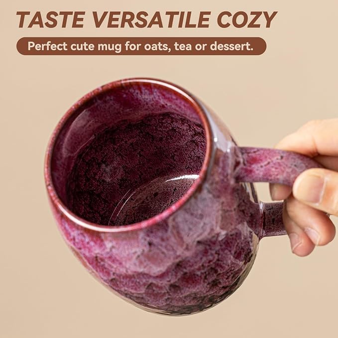 Roseate Nebula Ceramic Coffee Mug - 14 oz Unique Reactive Glaze Coffee Cup - Image 6