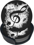 6 Pcs Music Note Leather Coasters by NiuKom