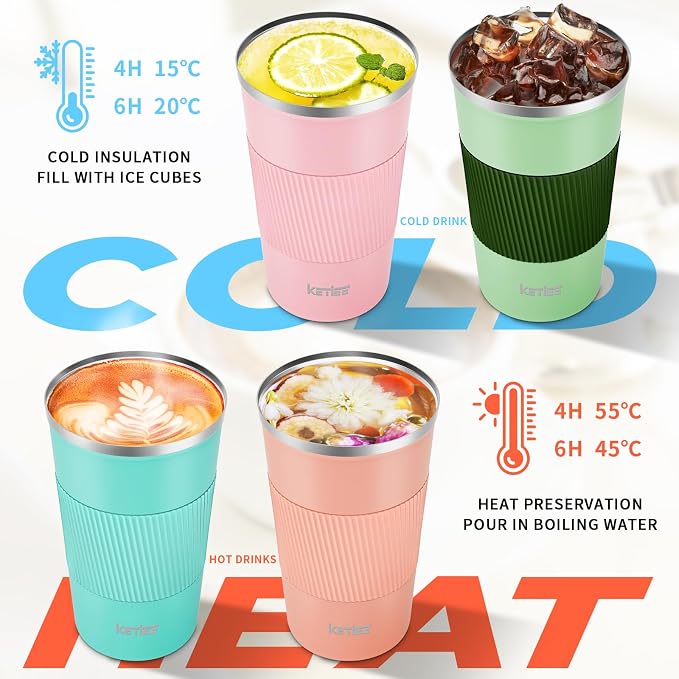 KETIEE 12oz Travel Mug, Insulated Coffee Cup - Image 3