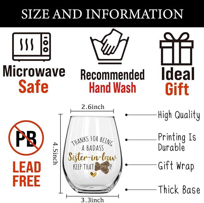 15oz Stemless Wine Glass, Funny Badass Themed Wine Cup - Image 2