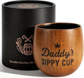 Daddy's Sippy Cup, Charred Wooden Whiskey Glasses, Bourbon Drinking Glass, Whiskey Gifts for Dad, Old Fashioned Whiskey Tumbler, Great Bourbon Gifts for Men, Dad, Husband, Brother, Whiskey Lovers