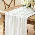 White Table Runner, 10FT Ivory White Cheesecloth Boho Gauze Table Runner by Miucat