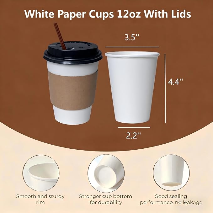12oz Disposable Coffee Cups - Image 2