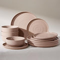 Stoneware Dinnerware Sets for 4, Plates and Bowls, Chip & Scratch Resistant by FamiwarePremium