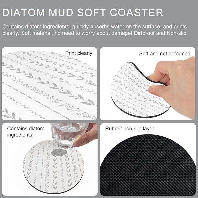 Modern Minimalist Coasters Set of 4, Absorbent Coasters - Image 9