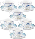 fanquare Blue Rose Porcelain Tea Cup and Saucer Set by fanquare