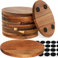 10 Pieces Unfinished Wood Coasters, 4 Inch Round Acacia Wooden Coasters by Aweyka