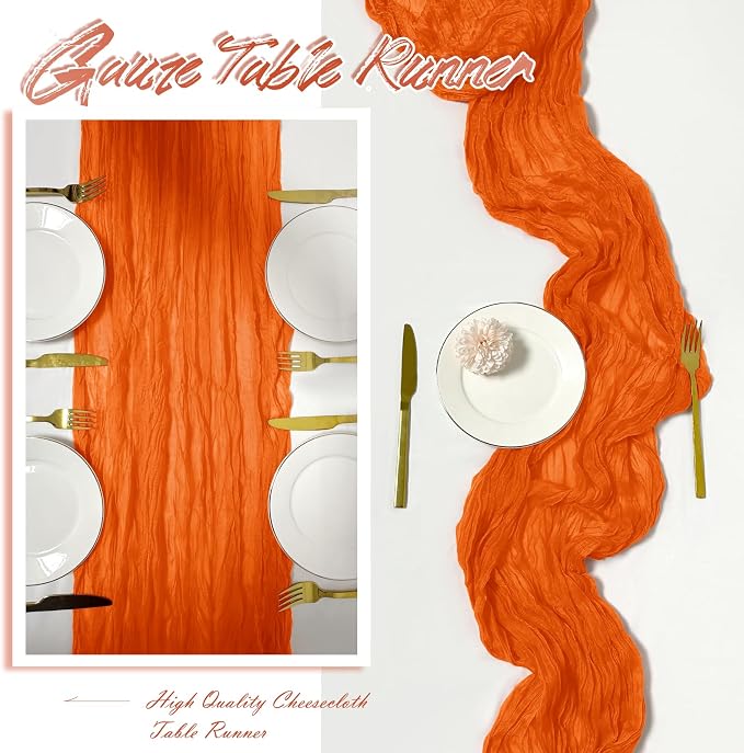 30 Pack Orange Cheesecloth Table Runner 17 x 108 inch Cheese Cloth Table - Image 6