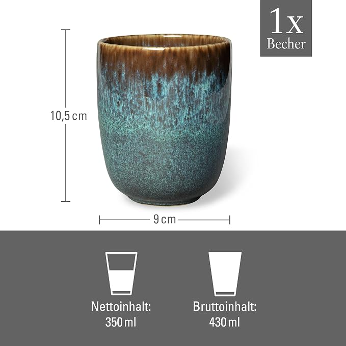 Like. By Villeroy and Boch – Lave glacé Handleless Mug, 400 ml, Cup Made From - Image 3