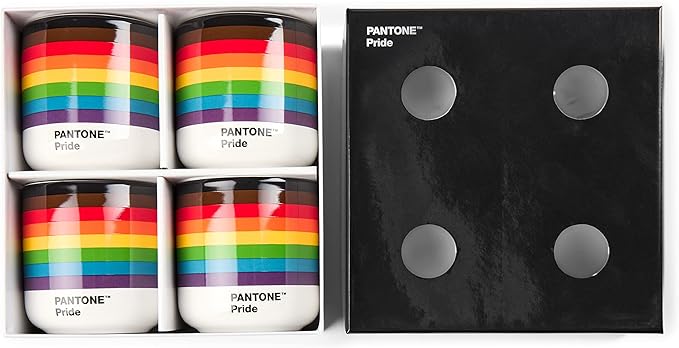 Copenhagen design Pantone Cortado Thermo Cup, Pride 4 Pcs, Ceramic, red, One Size