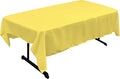 LA Linen Polyester Poplin Washable Rectangular Tablecloth, Stain and Wrinkle Resistant Table Cover 60x90, Fabric Table Cloth for Dinning, Kitchen, Party, Holiday 60 by 90-Inch, Yellow Light