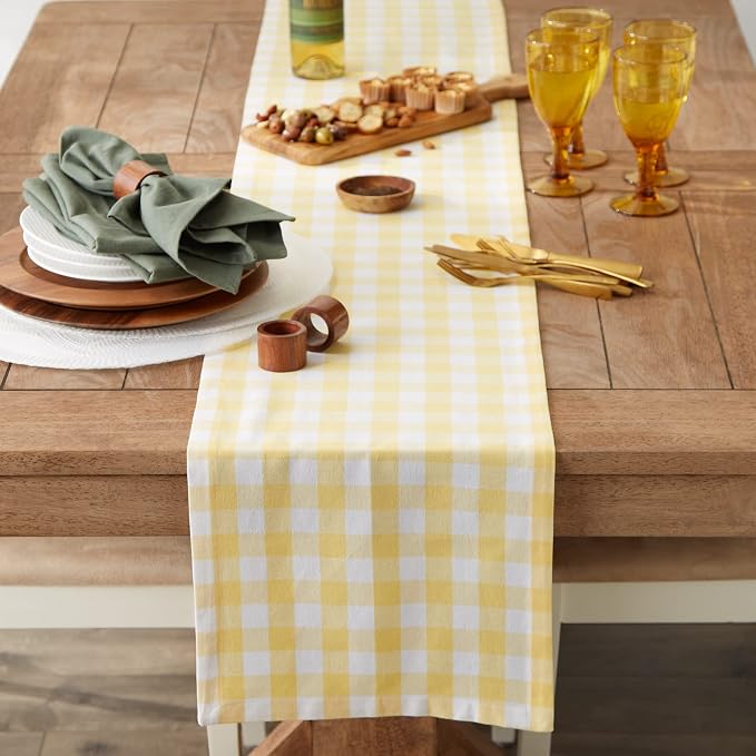 DII Checkered Tabletop Collection 100% Cotton, Machine Washable, Table Runner - Image 4