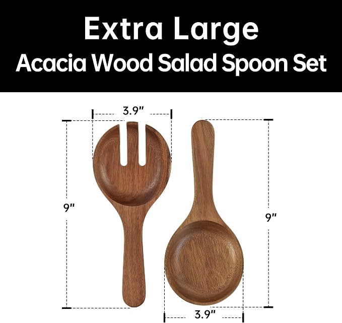 KITEISCAT Extra Large Glass Salad Bowl Set - Image 3
