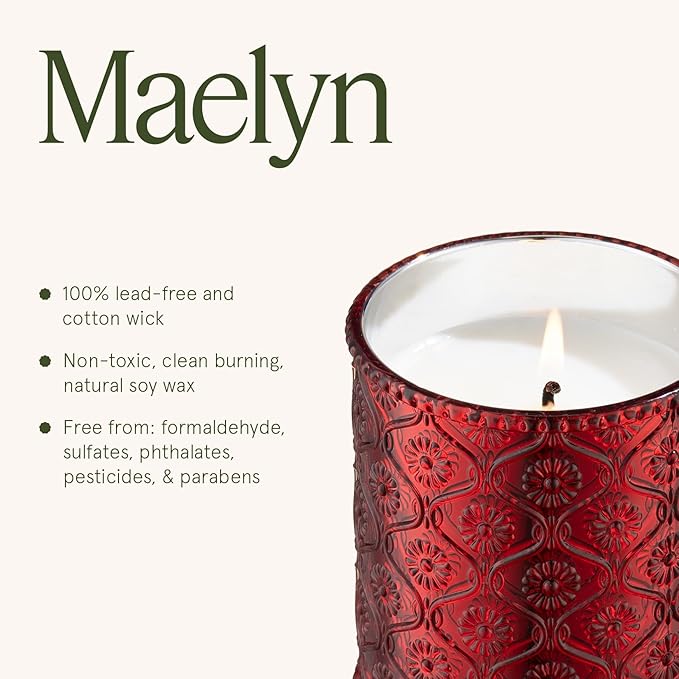 LA JOLIE MUSE Ruby Berry Bliss Scented Candle | Mandarin, Cranberry & Plum | 6 oz Natural Soy Wax Candle | 40 Hours Clean Burn | Valentines Day Gifts for Her | Cozy Home Decor