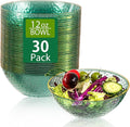 30 Pack 12 Ounce Clear Green Plastic Bowls Serving Bowls Hammered by I00000