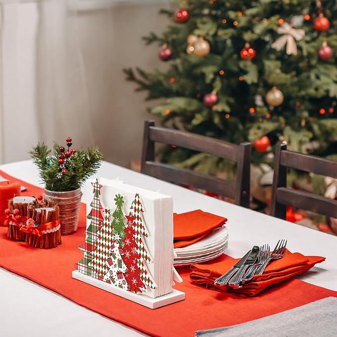 Buffalo Check Christmas Tree Napkin Holder - Image 5