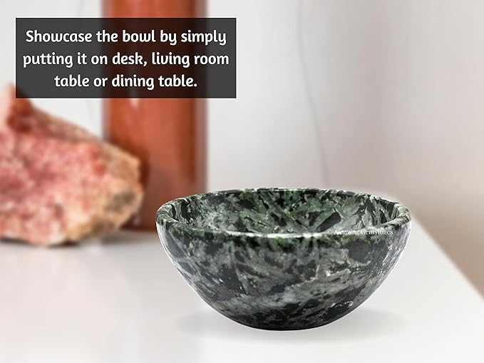 Flower Stone Crystal Bowl - 2 Inch Decorative Bowls for Room and Home Decor - Gemstone Healing Crystals for Elegant Display, Positive Energy Balance and Gift