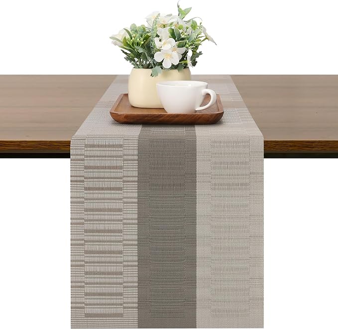 Table Runner 71 Inches Long, Vinyl Woven Farmhouse Table Runners | Washable by Chitomars