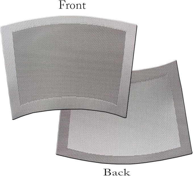 Wedge Shape Placemats for Round Dinner Table Woven Vinyl Wipe Clean Non Slip Plastic Table Mats Set of 4（Grey）