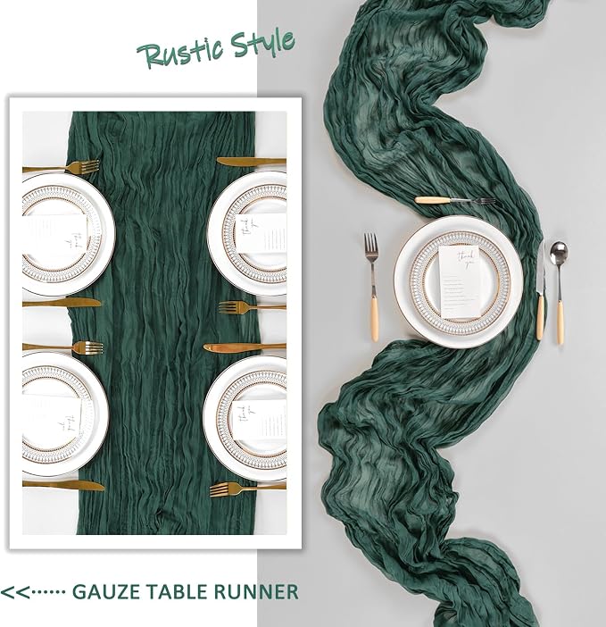 12 Pack Emerald Green Cheesecloth Table Runner 10Ft Gauze Cheese Cloth Table - Image 6