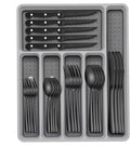 49-Piece Black Silverware Set by EWFEN