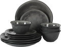 Gibson Elite Port Barton Plates and Bowls Sets, 12-Piece Stoneware Dinnerware by GibsonHomewares