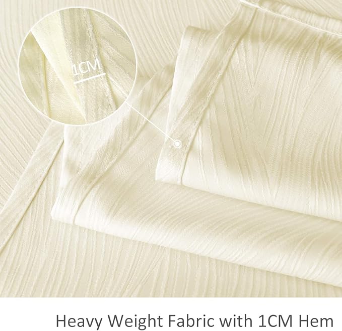 maxmill Jacquard Tablecloth Swirl Design Water Resistance Antiwrinkle Heavy Weight Soft Table Cloth for Buffet Banquet Parties Event Holiday Dinner Rectangle 60 x 84 Inch Ivory