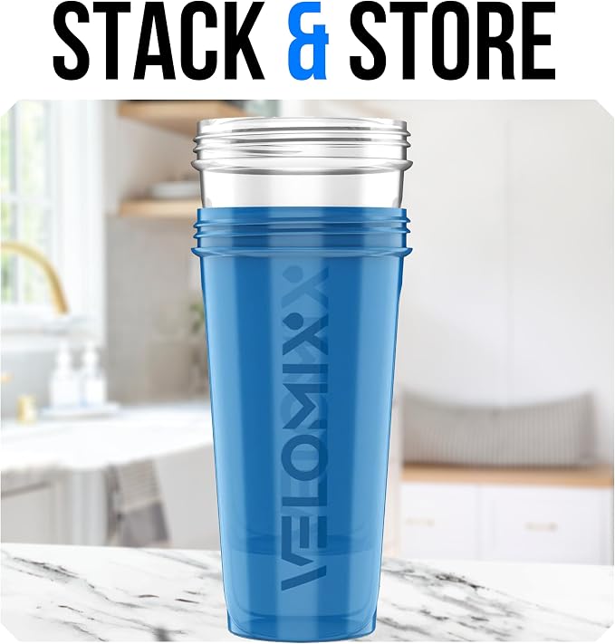 VELOMIX 2 Pack 28oz Protein Shaker Bottle, Leak Proof Shaker Cups - Image 6
