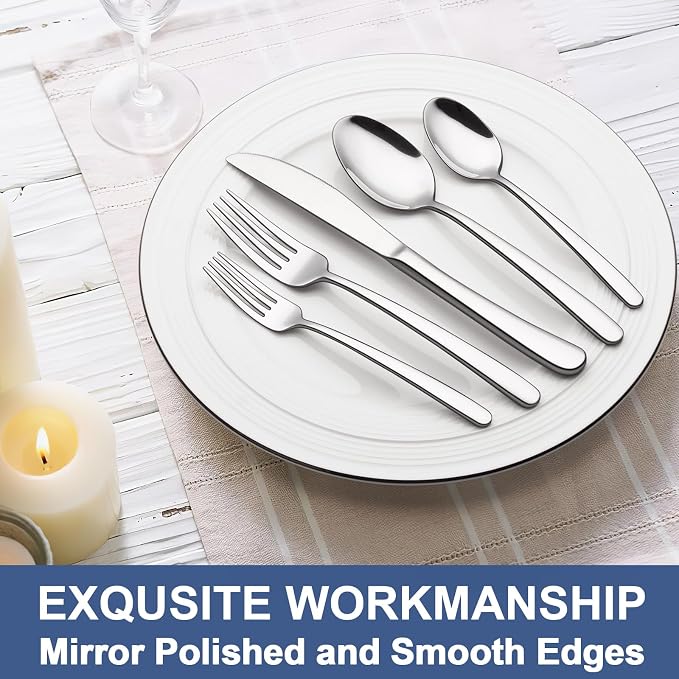 30-Piece Silverware Set for 6, Wildone Premium Stainless Steel Flatware Set - Image 7