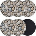 Pebble Stone Coasters Set of 6, Modern Minimalist Nature Art Aesthetics Soft by PIEPLE