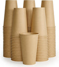 LITOPAK 100 Pack 16 oz Kraft Paper Coffee Cups, Disposable Coffee Cups | by LITOPAK