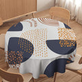 Abstract Modern Art Mid Century Round Tablecloth, Mid Century Rustic Boho Art Pattern Tablecloth for Home Party Dining Room Kitchen Decor 60Inch(152cm)