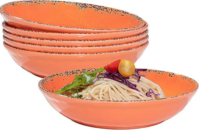 Farmhouse Melamine Pasta Bowls set, 42 OZ Large Fruit Bowl, Lightweight and by ZAROCRUS