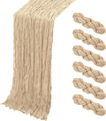 6 Pack Beige Cheesecloth Table Runner, 17 x 108 Inch, Gauze Cheese Cloth Table by Yorcari