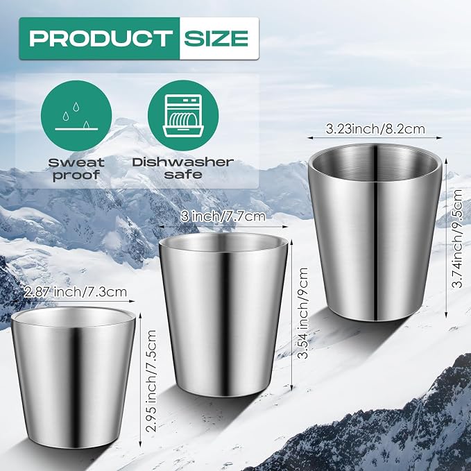 Mimorou 8 Pack Stainless Steel Insulated Cup 8.8 oz Metal Tumbler Double Wall - Image 2