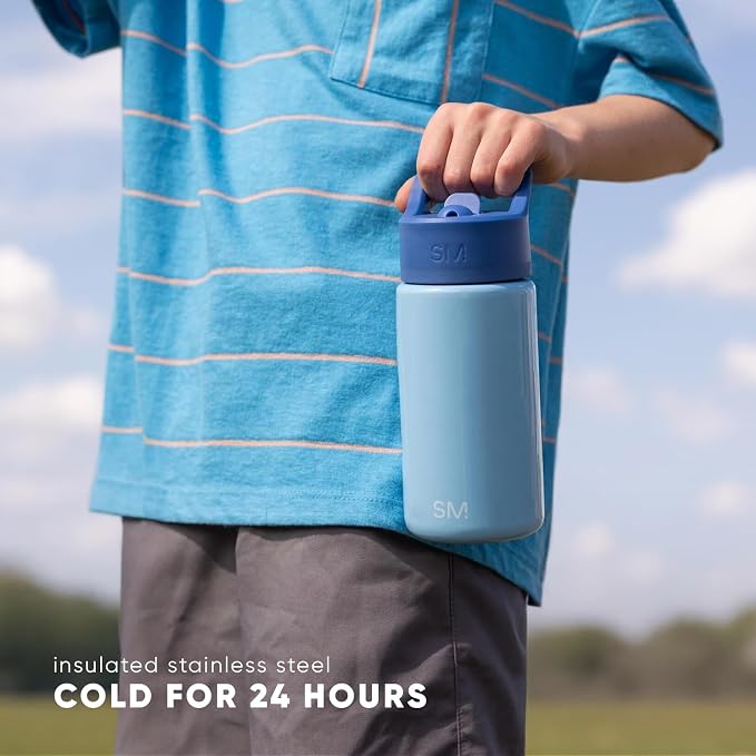 Simple Modern Halloween Kids Water Bottle | 14oz | Ghosts | Insulated Stainless - Image 7