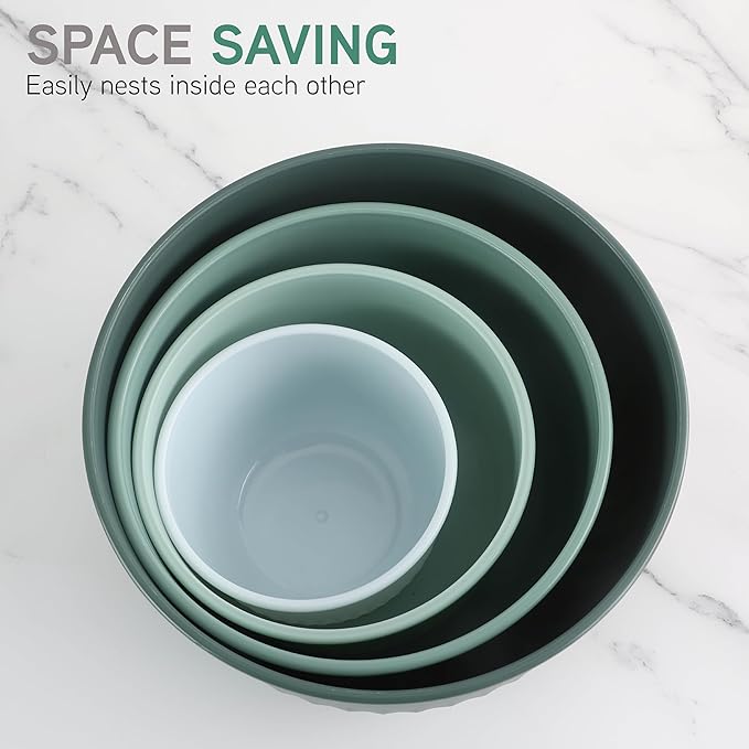 COOK WITH COLOR Prep Bowls with Lids- Wide and Deep Nesting Plastic Small - Image 6